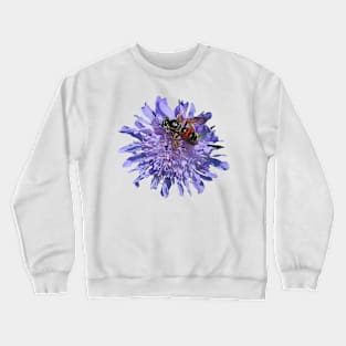 Widow Flower Scabious and a Bee Crewneck Sweatshirt